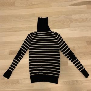 J. Crew blue and white striped turtleneck sweater